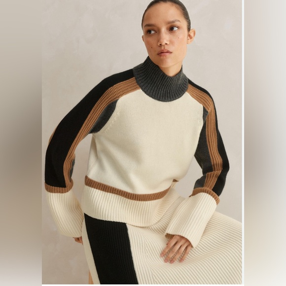 NEW ME + EM sweater merino wool & cashmere sz L - Picture 2 of 12